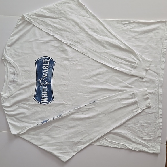 White Marlie Long Sleeve T-Shirt ~ 2X - Picture 1 of 6